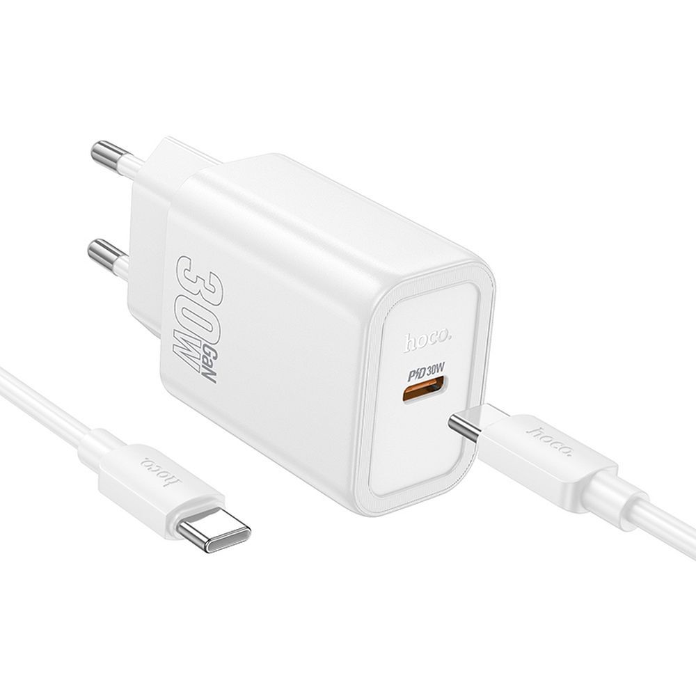 Netzladegerät mit USB-C Kabel HOCO N62, 30W, 3A, 1 x USB-C, Weiß