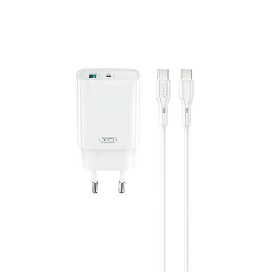 Netzladegerät mit USB-C Kabel XO Design CE29, 20W, 3A, 1 x USB-A - 1 x USB-C, Weiß