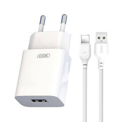 Network Charger with Lightning Cable XO Design L99, 12W, 2.4A, 1 x USB-A, White