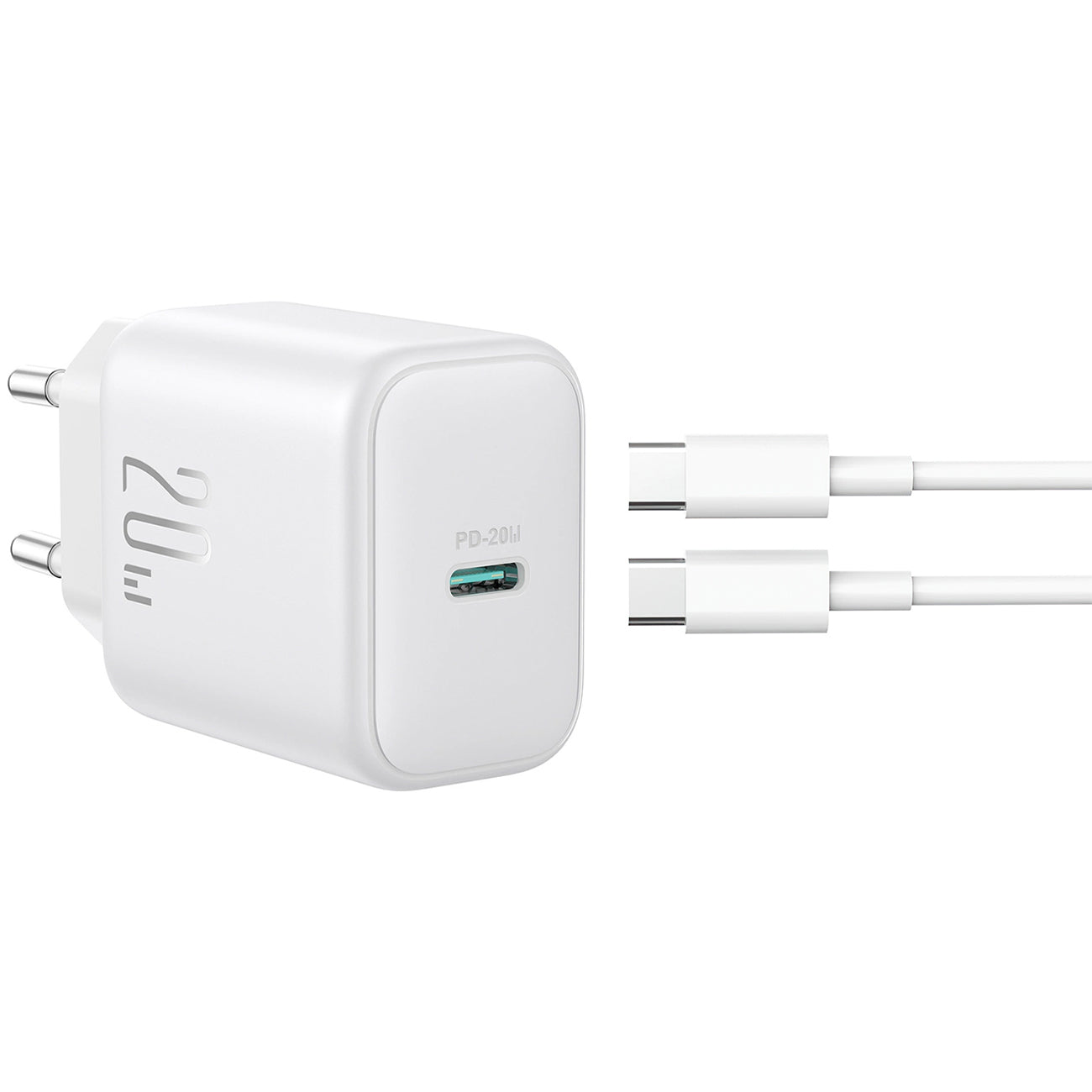 Netzladegerät mit USB-C Kabel Joyroom JR-TCF20, 20W, 3A, 1 x USB-C, Weiß