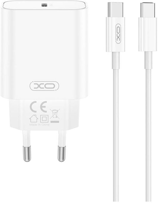 Netzladegerät mit USB-C Kabel XO Design CE32, 20W, 3A, 1 x USB-C, Weiß