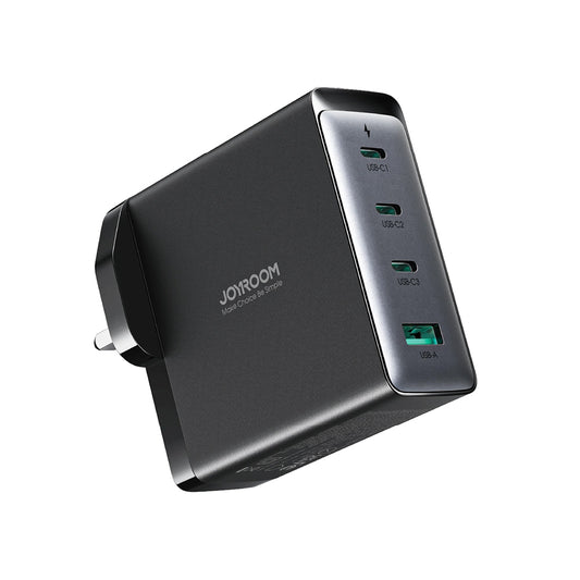 Netzladegerät mit USB-C Kabel Joyroom JR-TCG05UK, 140W, 5A, 1 x USB-A - 3 x USB-C, UK, Schwarz