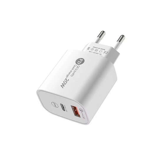 Netzladegerät mit USB-C Kabel A6MaxL, 20W, 3A, 1 x USB-A - 1 x USB-C, Weiß