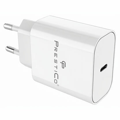 Netzladegerät mit USB-C Kabel Prestico F15S-C, 30W, 3A, 1 x USB-C, Weiß