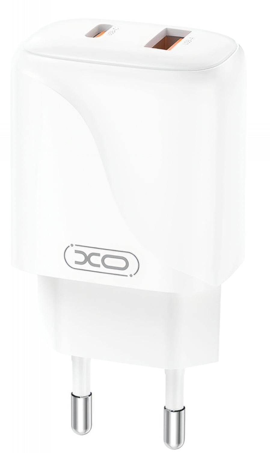 Netzladegerät mit USB-C Kabel XO Design L158, 20W, 3A, 1 x USB-A - 1 x USB-C, Weiß