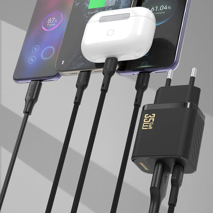 Netzladegerät mit USB-C Kabel Dudao A27 Max, 35W, 1 x USB-A - 1 x USB-C, Schwarz
