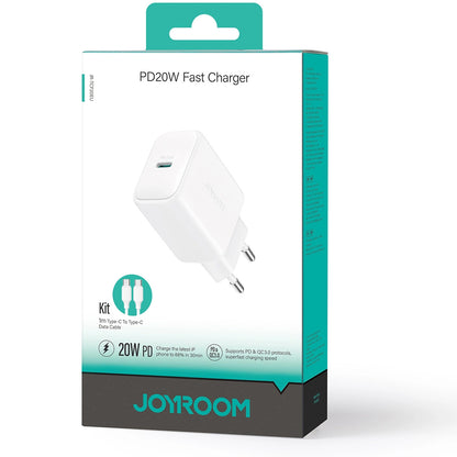 Netzladegerät mit USB-C Kabel Joyroom JR-TCF20, 20W, 3A, 1 x USB-C, Weiß