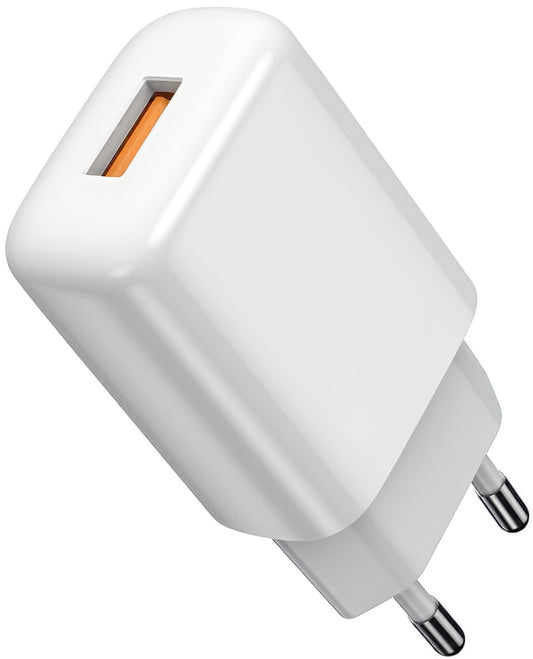 Netzladegerät mit USB-C Kabel Prestico F9S, 12W, 2.4A, 1 x USB-A, Weiß