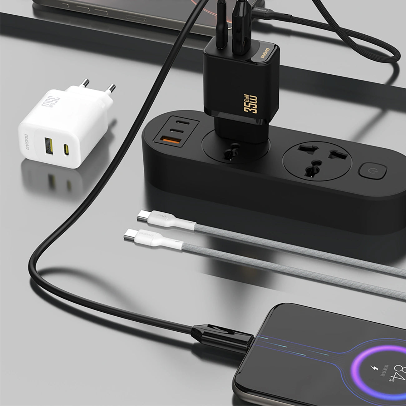 Netzladegerät mit USB-C Kabel Dudao A27 Max, 35W, 1 x USB-A - 1 x USB-C, Schwarz