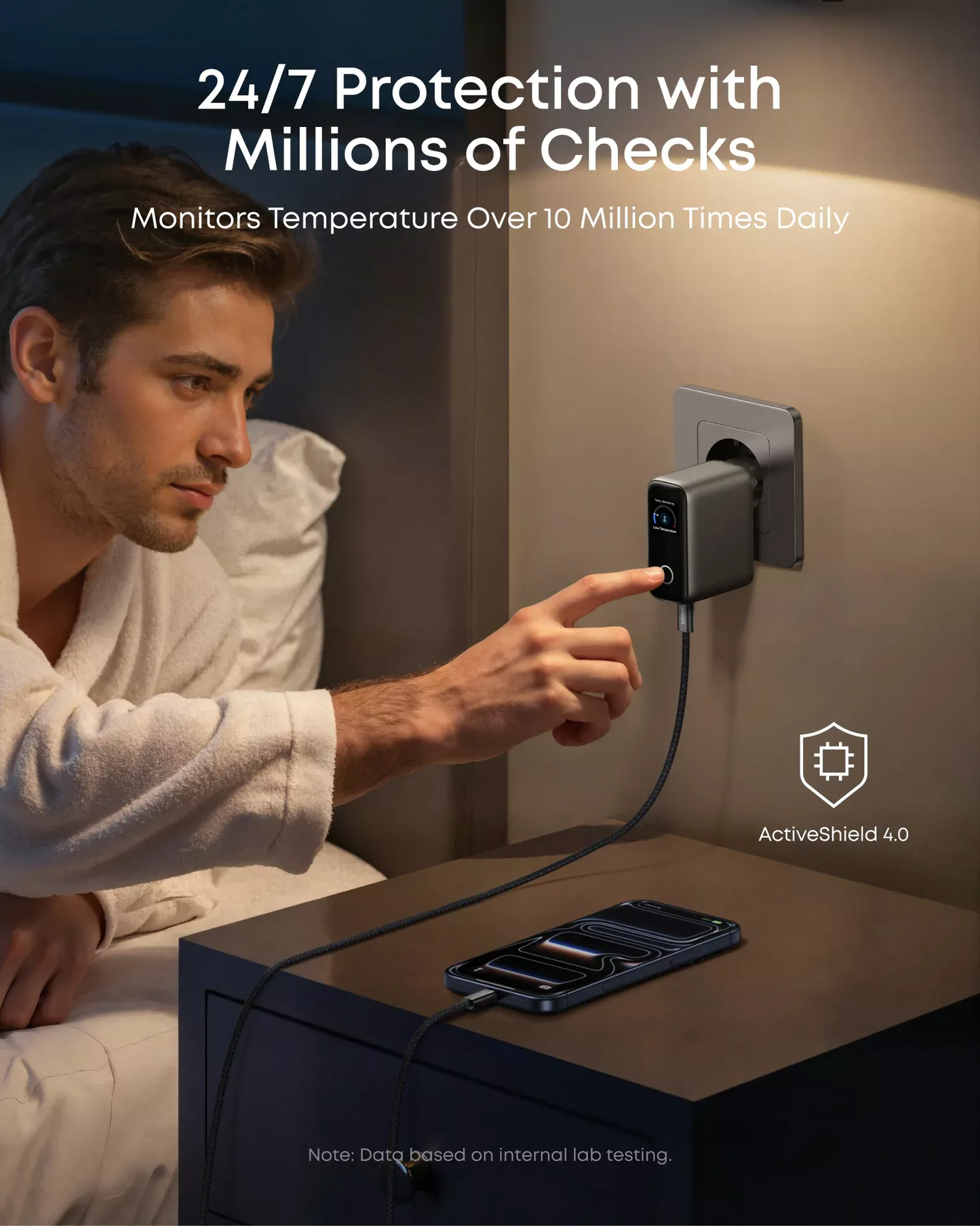 Anker Smart Display USB-C Netzladegerät, 100W, 5A, 1 x USB-A - 2 x USB-C, Grau, Wiederaufbereitet B121BGZ1