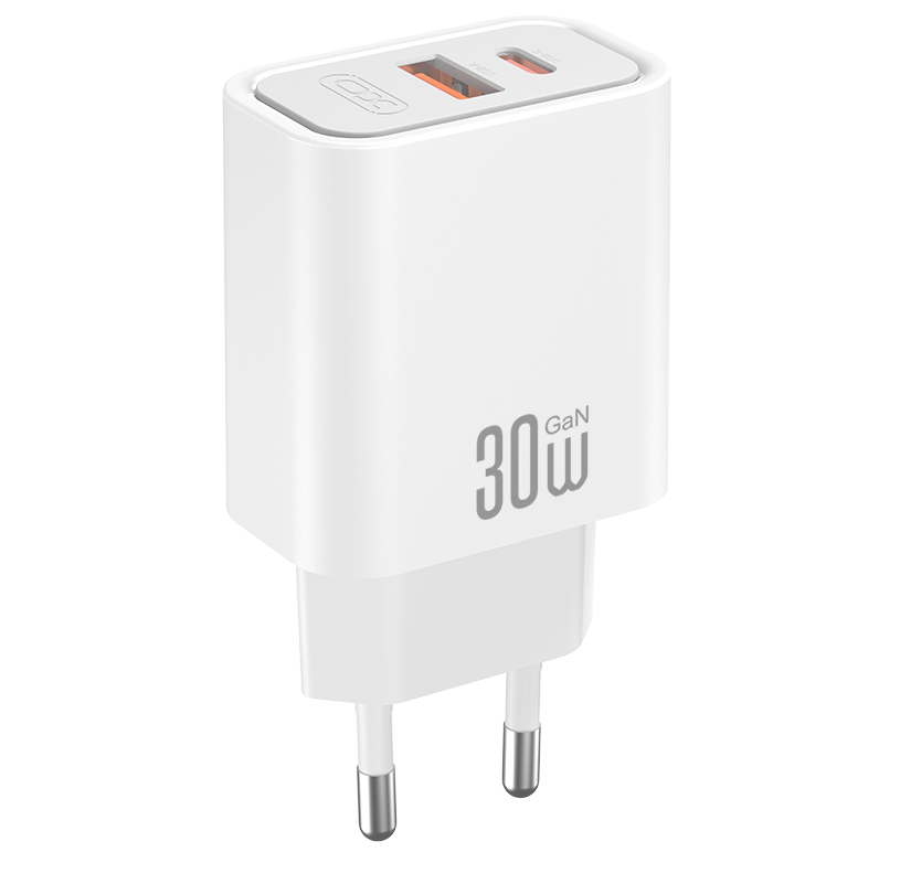 Netzteil mit USB-C-Kabel XO Design CE42, 30W, 3A, 1 x USB-A - 1 x USB-C, Weiß