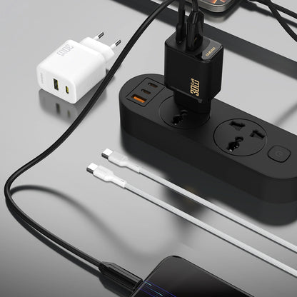 Netzladegerät mit USB-C Kabel Dudao A27TCEU, 30W, 1 x USB-A - 1 x USB-C, Schwarz