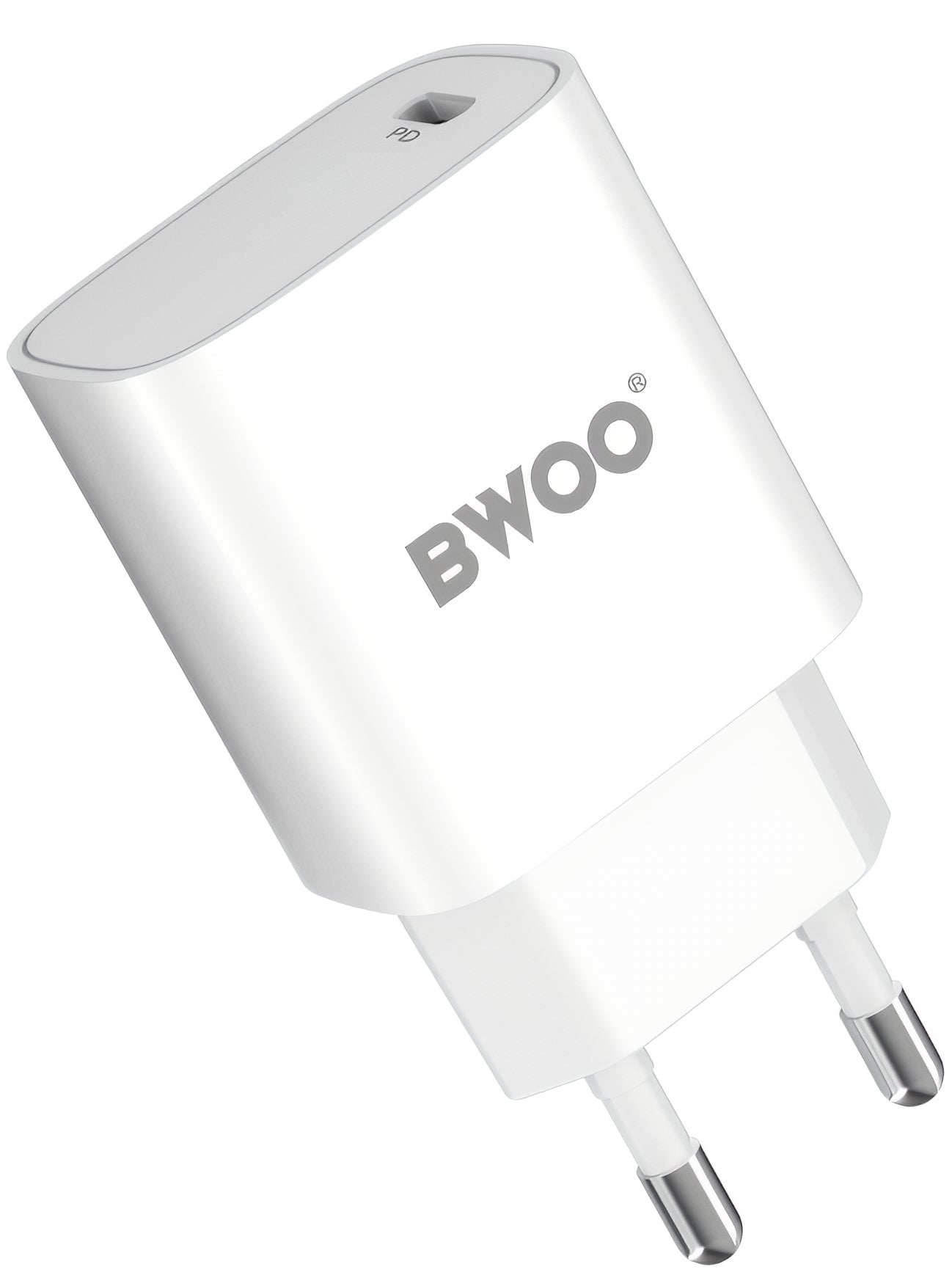 Netzladegerät mit Lightning-Kabel BWOO CDA159, 20W, 3A, 1 x USB-C, Weiß