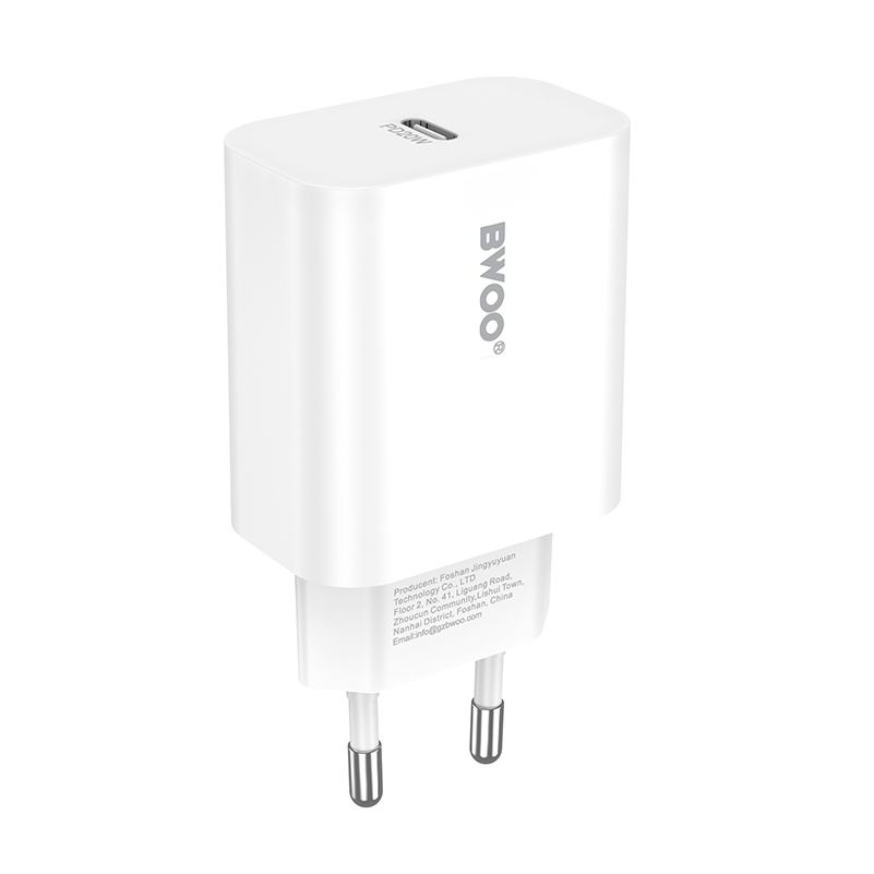 Netzladegerät mit USB-C Kabel BWOO CDA233, 20W, 3A, 1 x USB-C, Weiß