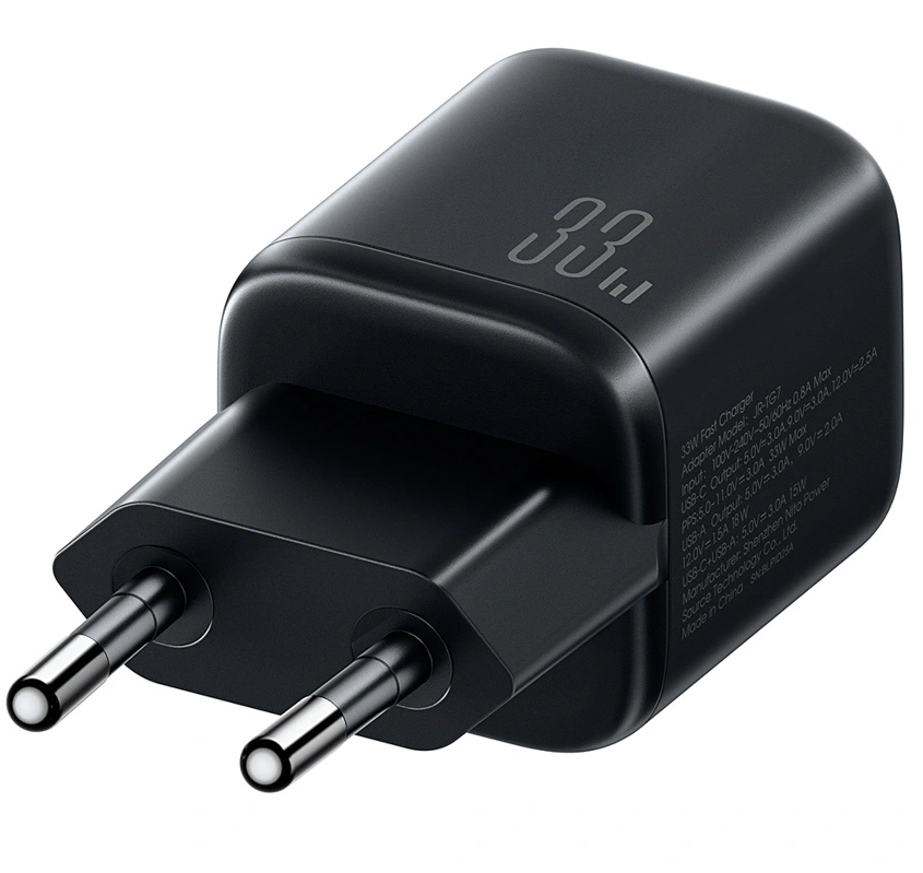 Netzteil mit USB-C-Kabel Joyroom JR-TG7, 33W, 3A, 1 x USB-A - 1 x USB-C, Schwarz