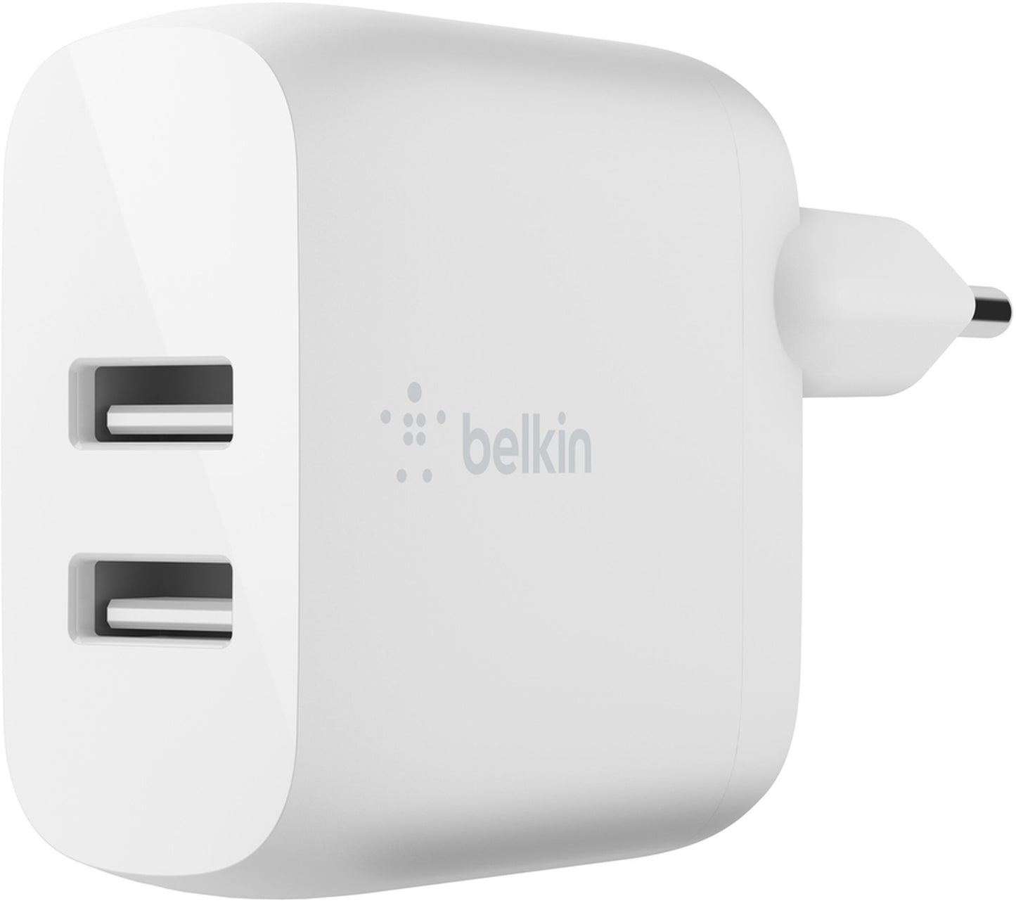 Netzteil mit USB-C-Kabel Belkin BoostCharge Dual, 24W, 2,4A, 2 x USB-A, Weiß WCE001vf1MWH