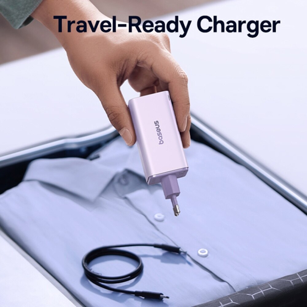 Netzladegerät mit USB-C Kabel Baseus GaN6 Pro, 100W, 3.25A, 2 x USB-A - 2 x USB-C, Lila P10162705532-00