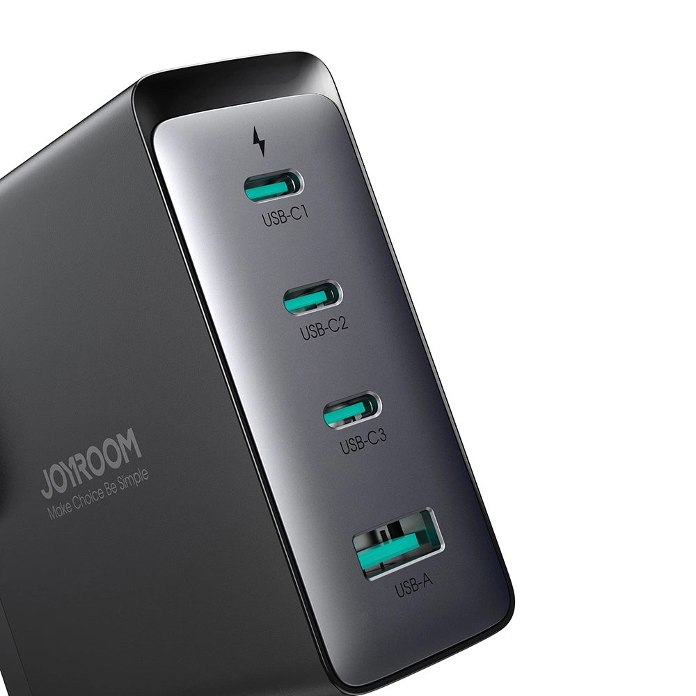 Network Charger with USB-C Cable Joyroom JR-TCG05UK, 140W, 5A, 1 x USB-A - 3 x USB-C, UK, Black