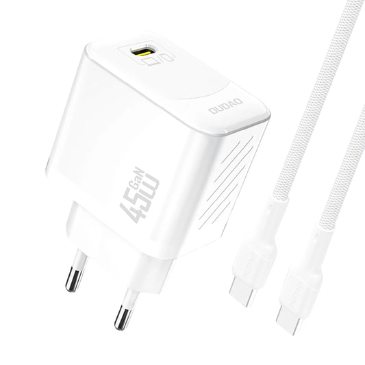 Netzladegerät mit USB-C Kabel Dudao A28C, 45W, 3A, 1 x USB-C, Weiß