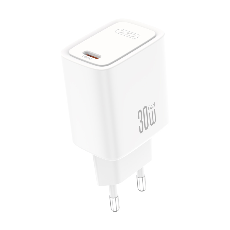 XO Design CE53 Netzladegerät mit USB-C-Kabel, 30 W, 3 A, 1 x USB-C, Weiß