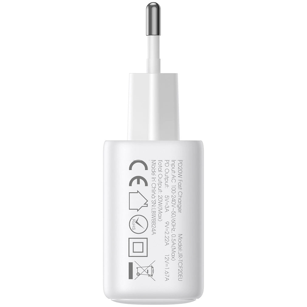 Netzladegerät mit USB-C Kabel Joyroom JR-TCF20, 20W, 3A, 1 x USB-C, Weiß