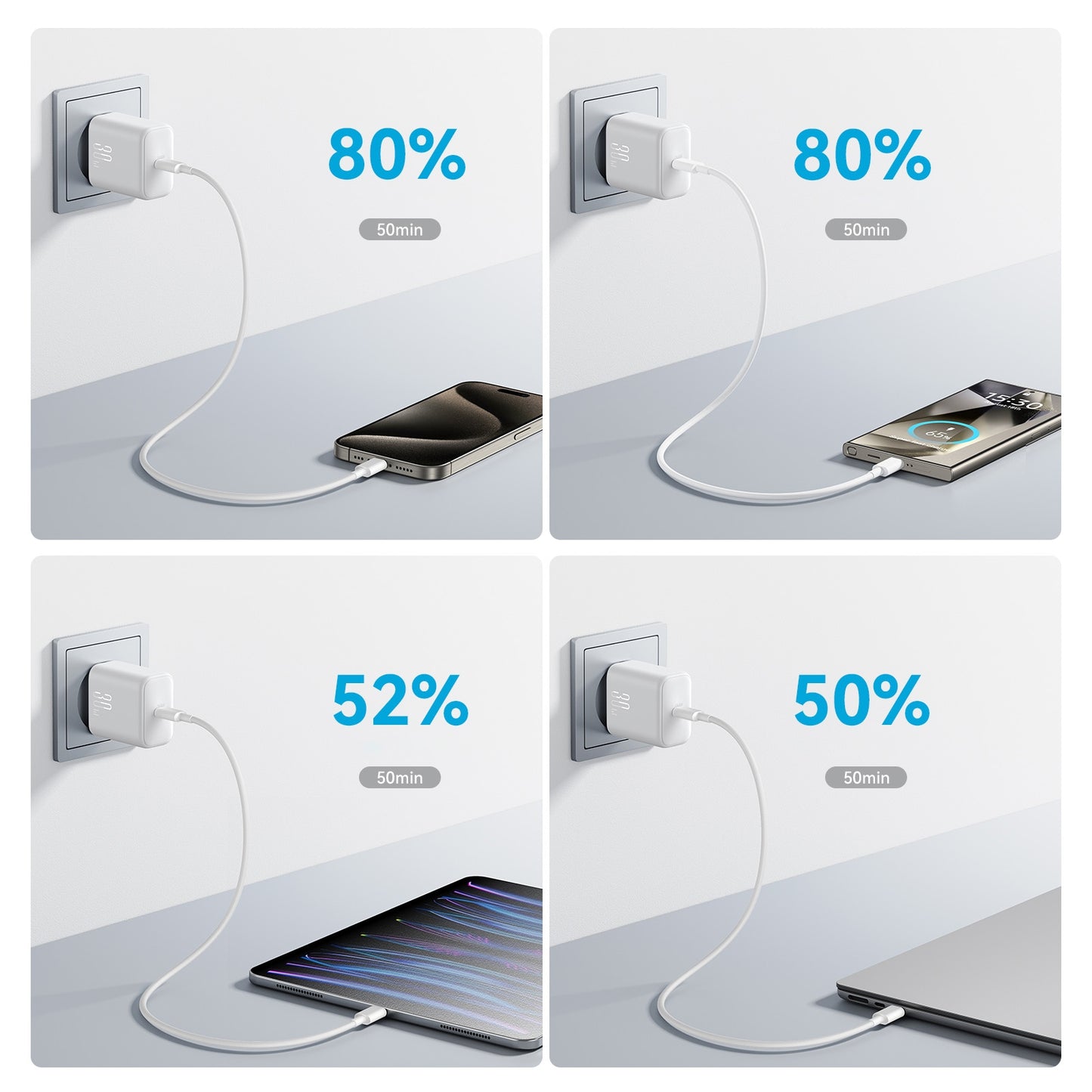 Netzladegerät mit USB-C Kabel Joyroom JR-TCF24, 30W, 3A, 1 x USB-C, Weiß