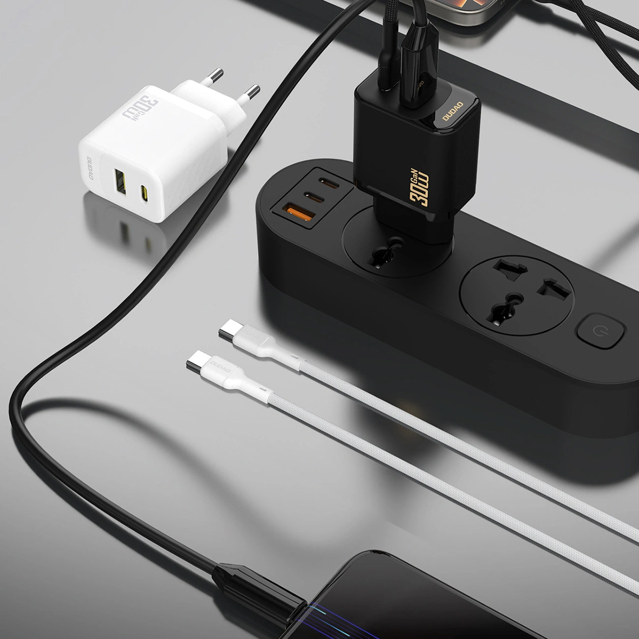 Netzladegerät mit USB-C Kabel Dudao A27TCEU, 30W, 1 x USB-A - 1 x USB-C, Weiß
