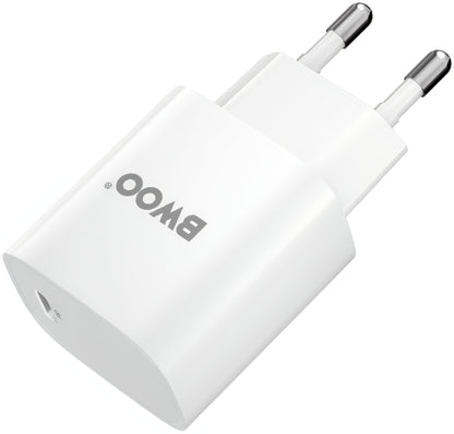 Netzladegerät mit Lightning-Kabel BWOO CDA159, 20W, 3A, 1 x USB-C, Weiß