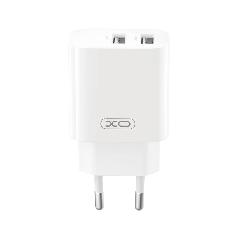 XO Design CE55 Netzladegerät mit Lightning-Kabel, 12 W, 2,4 A, 2 x USB-A, Weiß