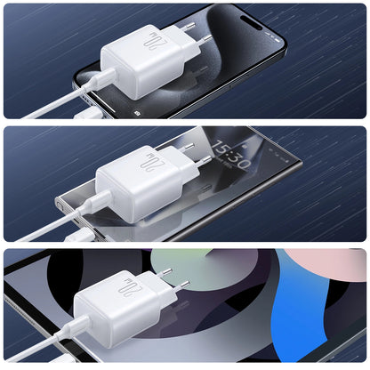 Netzladegerät mit USB-C Kabel Joyroom JR-TCF20, 20W, 3A, 1 x USB-C, Weiß