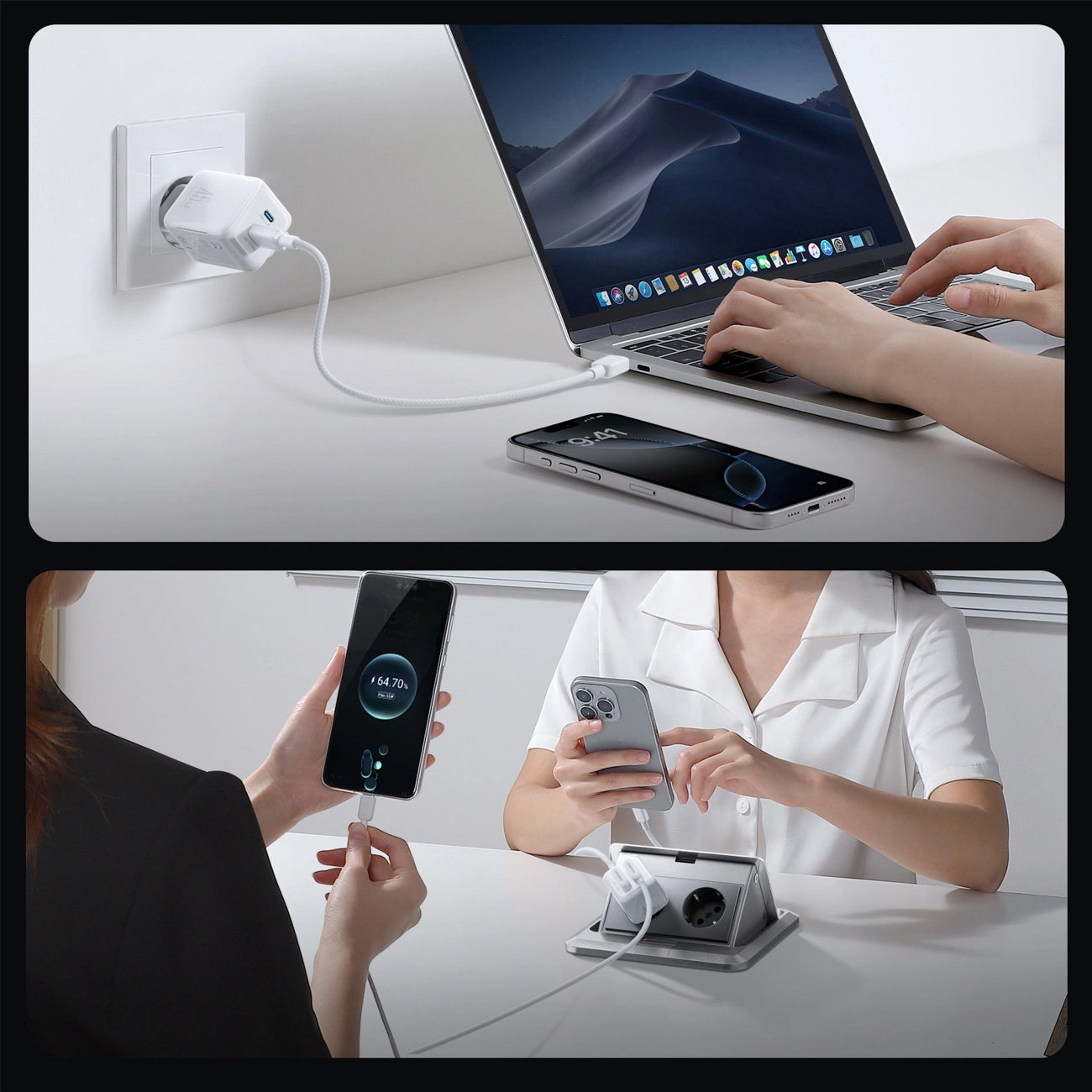 Netzladegerät mit USB-C Kabel Joyroom JR-TCL05, 45W, 3A, 2 x USB-C, Weiß