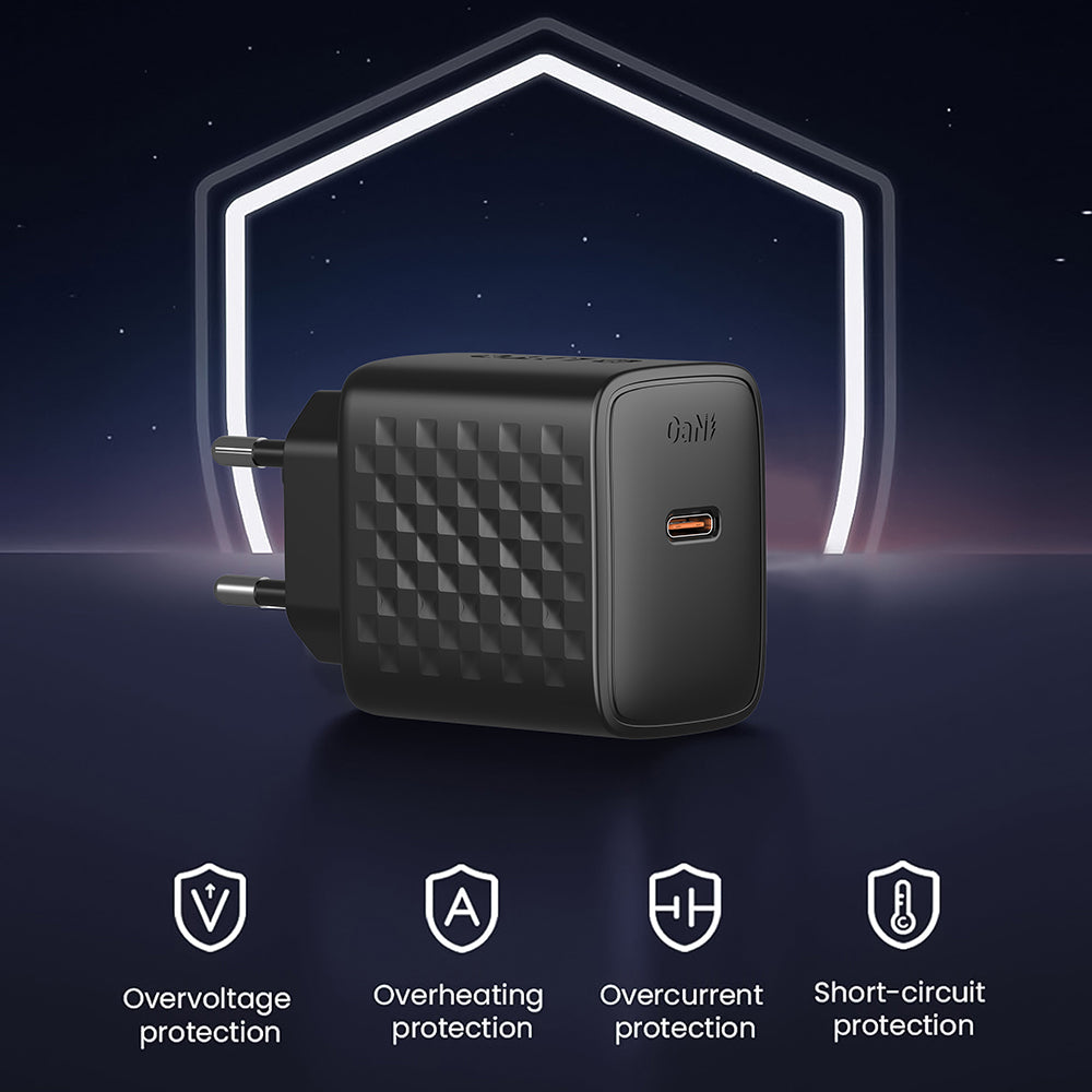 Netzladegerät mit Lightning-Kabel Lito LC13L, 20W, 3A, 1 x USB-C, Schwarz