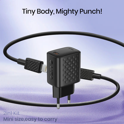 Netzladegerät mit Lightning-Kabel Lito LC17L, 30W, 3A, 1 x USB-C, Schwarz