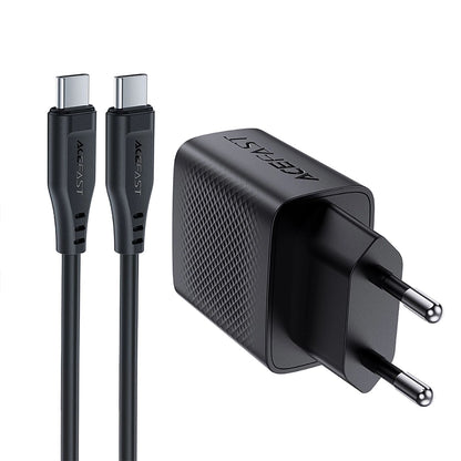 Netzladegerät mit USB-C Kabel Acefast A82, 20W, 3A, 1 x USB-C, Schwarz
