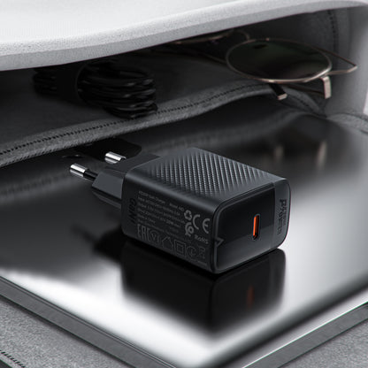 Netzladegerät mit USB-C Kabel Acefast A82, 20W, 3A, 1 x USB-C, Schwarz