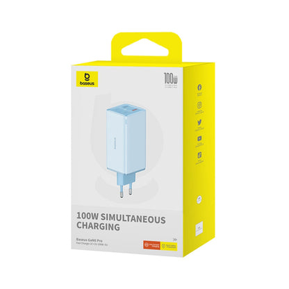 Netzladegerät mit USB-C Kabel Baseus GaN6 Pro, 100W, 3.25A, 2 x USB-A - 2 x USB-C, Blau P10162705312-00