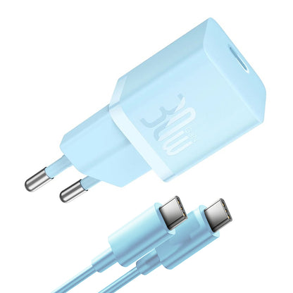 Netzladegerät mit USB-C Kabel Baseus GaN Mini 1C, 30W, 3A, 1 x USB-C, Blau P10110902313-00