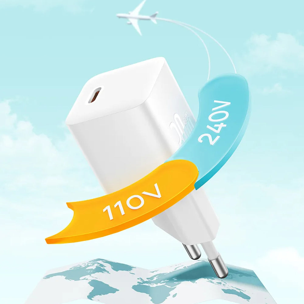 Netzladegerät mit USB-C Kabel Baseus GaN Mini 1C, 30W, 3A, 1 x USB-C, Blau P10110902313-00