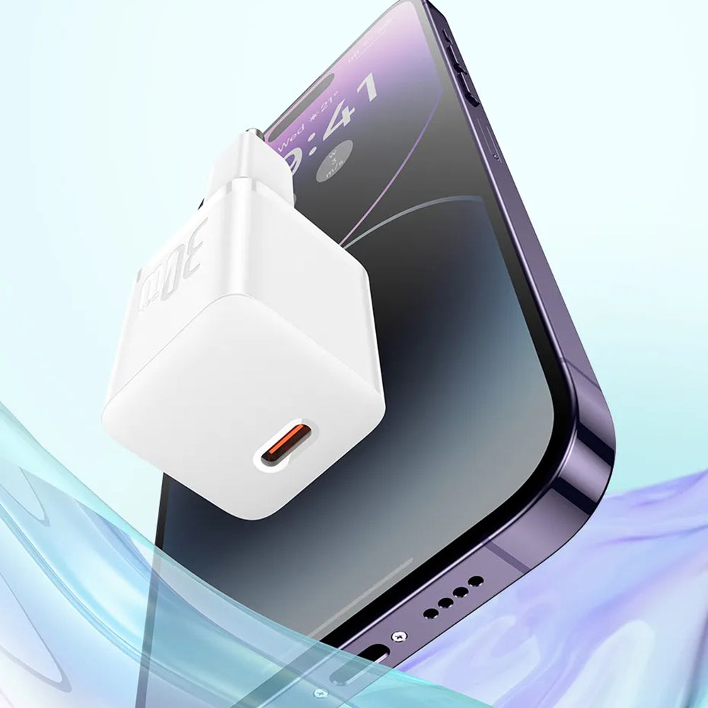 Netzladegerät mit USB-C Kabel Baseus GaN Mini 1C, 30W, 3A, 1 x USB-C, Blau P10110902313-00