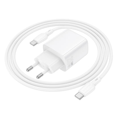 Netzladegerät mit USB-C Kabel Borofone BN27 Fuente, 20W, 3A, 1 x USB-A - 1 x USB-C, Weiß