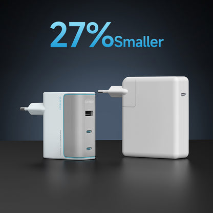 Netzteil mit USB-C-Kabel Cuktech, 100W, 5A, 1 x USB-A - 2 x USB-C, Weiß CKAD1003EUGW