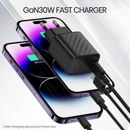 Netzladegerät mit USB-C Kabel Lito LC17T, 30W, 3A, 1 x USB-C, Schwarz