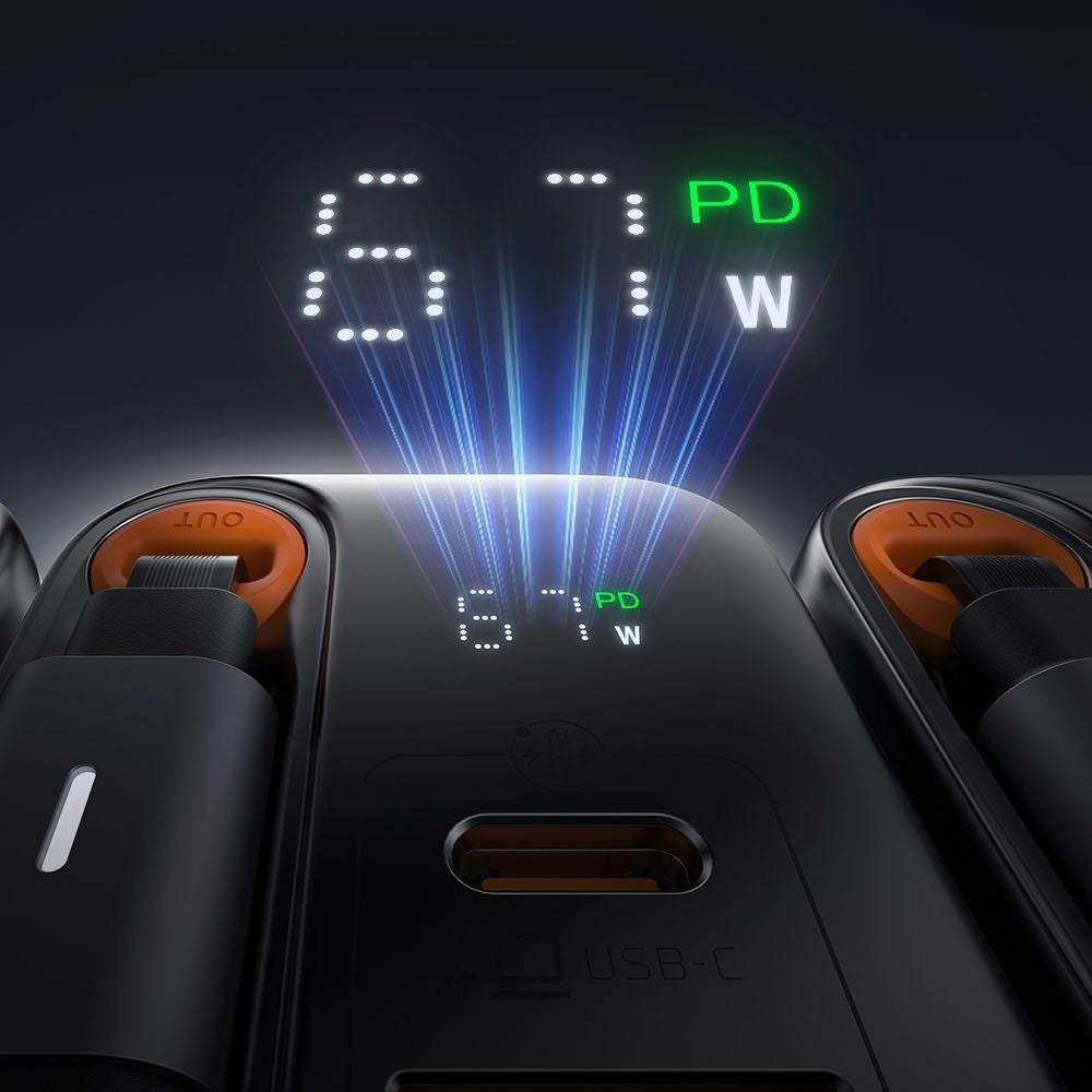 Netzladegerät mit USB-C Kabel McDodo CH-4100 FreeGo Display, 67W, 3.35A, 1 x USB-A - 1 x USB-C, Schwarz