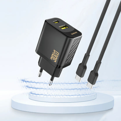 Netzladegerät Dudao A27TEU, 30W, 3A, 1 x USB-A - 1 x USB-C, Schwarz