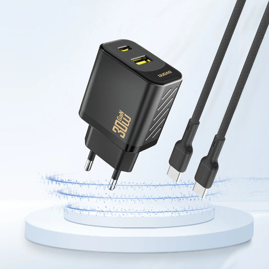 Netzladegerät Dudao A27TEU, 30W, 3A, 1 x USB-A - 1 x USB-C, Schwarz