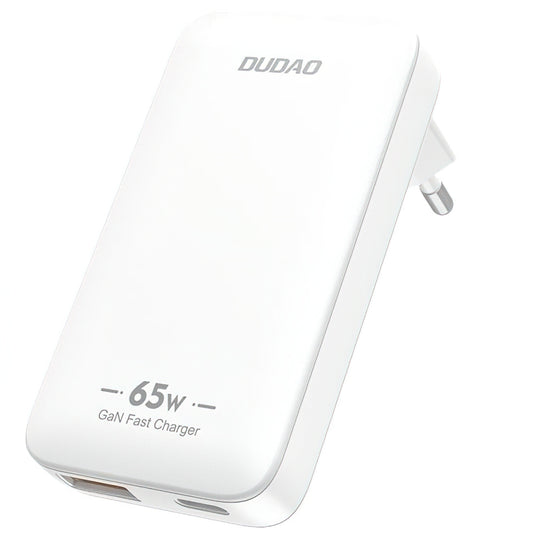 Netzladegerät Dudao A65Q Travel, 65W, 3.25A, 1 x USB-A - 1 x USB-C, Weiß