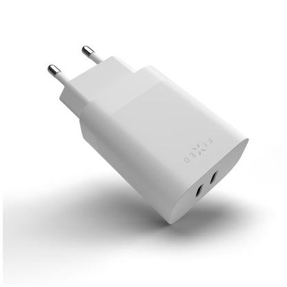 Netzladegerät Fixed, 35W, 3A, 2 x USB-C, Weiß