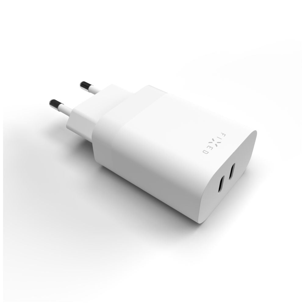 Netzladegerät Fixed, 35W, 3A, 2 x USB-C, Weiß