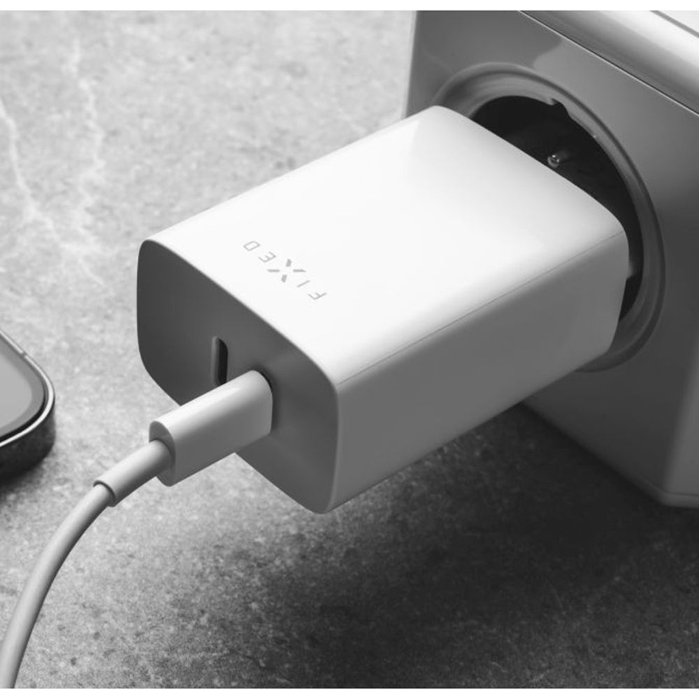 Netzladegerät Fixed, 35W, 3A, 2 x USB-C, Weiß
