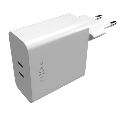 Netzladegerät Fixed, 65W, 3.25A, 2 x USB-C, Weiß
